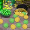 St. Patrick's Day Gold Coins - 100 Pieces Gold Green Lucky Coins Plastic Shamrock Leprechaun Coins, 3-Leaf Clover Coin for Party Decoration Favors